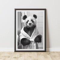 60 SECOND MAKEOVER Panda Bathrobe Dressing Gown Animal Print | Size: A4