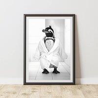 60 SECOND MAKEOVER Penguin Bathrobe Dressing Gown Animal Print | Size: A4
