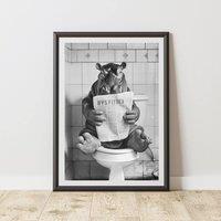60 SECOND MAKEOVER Hippo On The Toilet Animal Print | Size: A4