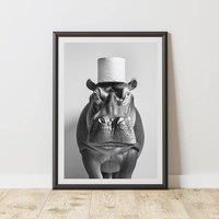 60 SECOND MAKEOVER Hippo Toilet Roll Animal Print | Size: A3