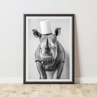 60 SECOND MAKEOVER Rhino Toilet Roll Animal Print | Size: A3
