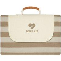 Vinga Alba RPET Striped Picnic Blanket 0.5cm x 110cm x 110cm in Brown | Size: 0.5 cm x 110 cm x 110 cm