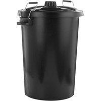 Wilsons Metal Clip Lid Dustbin 90L in Black