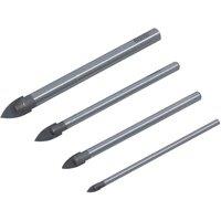 Amtech Glass & Mirror Drill Bit Set 4pk in Silver