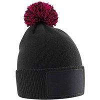 Beechfield Snowstar Patch Beanie in Black
