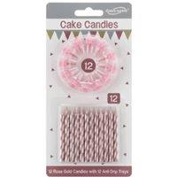 Oaktree Spiral Candle & Holder Set in Rose Gold