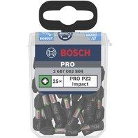 Bosch Pro PZ2 Impact Screwdriver Bit (Pack of 25) in True Black