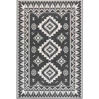 THE RUGS Dynamic Reversible Indoor & Outdoor Rug Polypropylene Oriental Rug in Black | Size: 120 cm x 170 cm