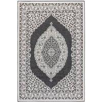 THE RUGS Gemini Reversible Indoor & Outdoor Rug Polypropylene Medallion Rug in Black | Size: 160 cm x 230 cm