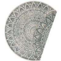 THE RUGS Lilja Vintage Round Rug Indoor Outdoor Reversible Durable Easy Care in Green | Size: 240 cm diameter