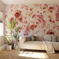 Superfresco Easy Watercolour Floral Pink Blue Print To Order 3m x 2.8m Mural