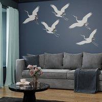 Superfresco Easy Cranes in Flight Midnight Print To Order 3m x 2.8m Mural in Purple