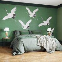 Superfresco Easy Cranes in Flight Emerald Print To Order 3m x 2.8m Mural in Green