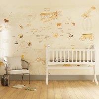 Superfresco Easy Around the World Neutral Print To Order 3m x 2.8m Mural in Beige