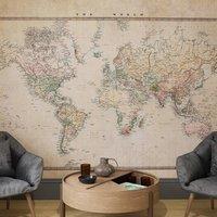 Superfresco Easy The Archivist Map Natural Print To Order 3m x 2.8m Mural in Beige