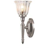 Netlighting Dryden 1 Light Bathroom Wall Light Polished Nickel IP44 G9 in Grey