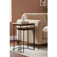 IH Design Giselle Wood & Metal Nest Of 2 Table in Walnut