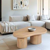 IH Design Ardin Solid Wooden 92x58x35 cm Coffee Table for Living Room in Brown | Size: 92 x 58 x 35 cm