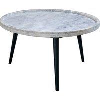 IH Design Ana Real Marble Coffee Table With Metal Legs For Living Room in White