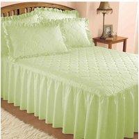 Chums Plain Quilted Bedspread with Pillow Shams sold separately in Green | Size: Double