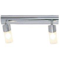 Netlighting Kopus Ceiling 2 Light G9 Polished Chrome Frosted Glass in Grey