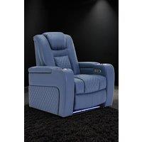 More4Homes Broadway Cinema Electric Recliner Chair USB Charging LED Base in Blue