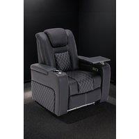 More4Homes Broadway Cinema Electric Recliner Chair USB Charging LED Base w Tray in Black