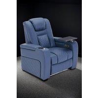 More4Homes Broadway Cinema Electric Recliner Chair USB Charging LED Base w Tray in Blue