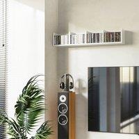 HOMCOM Wooden Wall-Mounted Storage Media Display Shelf Center Rack in White