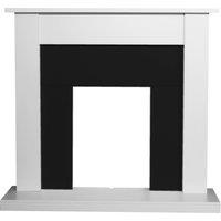 Adam Fires & Fireplaces Adam Sutton Fireplace in Pure White & Black, 43 Inch