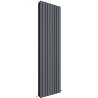 Balterley Lucia Square Vertical Double Panel Radiator, 1800mm x 528mm Anthracite in Grey