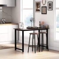 HOMCOM Industrial Bar Stools Set of 2 Breakfast Bar Stools with Footrest in Brown