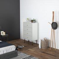 HOMCOM Modern Chest of Drawers 4 Drawers Dresser with Hairpin Legs in White