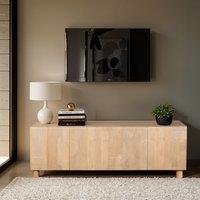 IH Design Ajmer Solid Wood Large Low Board Tv Cabinet in Brown