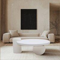 IH Design Udaipur Modern Abstract Coffee Table in White