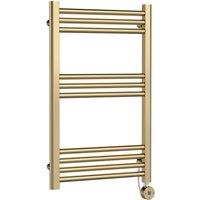 Balterley Round Tube Towel Rail with 10 Bars, 800 x 500mm - Brushed Brass in Metallics