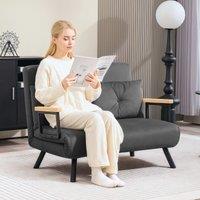 HOMCOM Click Clack 2 Seater Sofa Bed for Living Room, Guest Room in Dark Grey
