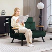 HOMCOM Click Clack 2 Seater Sofa Bed for Living Room, Guest Room in Green