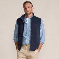 Lands' End Men's Anyweather Water Repellent Fleece Mixed Media Gilet in Dark Navy | Size: Small