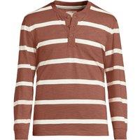 Lands' End Men's Long Sleeve Slub Henley T-shirt in Brown | Size: XL
