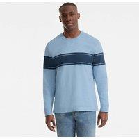 Lands' End Men's Long Sleeve Slub Crew Neck T-shirt in Blue | Size: XL