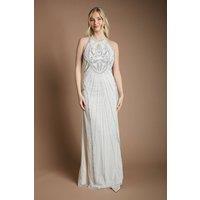 Coast Women's Honoured Sculpting Halterneck Embellished Wedding Dress in Ivory | Size: 10