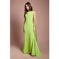 Coast Women's Chiffon Detail Cowl Back Crepe Maxi Dress in Lime | Size: 14