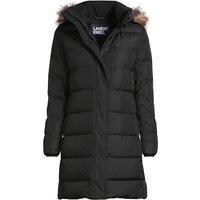 Lands' End Women's Hooded Down Coat in Black | Size: 10-12