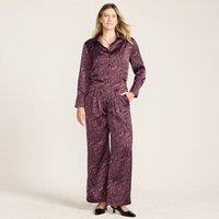 Lands' End Women's Petite Printed Co-Ord Trousers in Plum | Size: 10