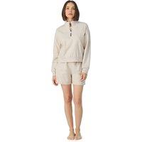 DKNY Women's Long sleeve top & boxer pyjama set in quill heather in Beige | Size: Medium
