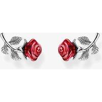 THOMAS SABO Women's Silver Red Rose Romance Stud Earrings H2314-664-10