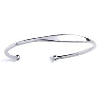 Jewelco London Women's Sterling Silver Solid Plain ID Torque Bangle (60mm)