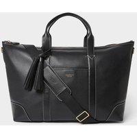OSPREY LONDON Women's The Classic Savanna Leather Weekender Bag in Black