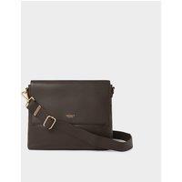 OSPREY LONDON Women's The Runner Leather Crossbody Bag in Chocolate